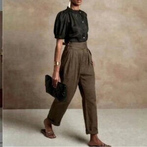 Banana Republic Pants Womens 0 Heritage Explorer Field Cargo Linen Blend Green